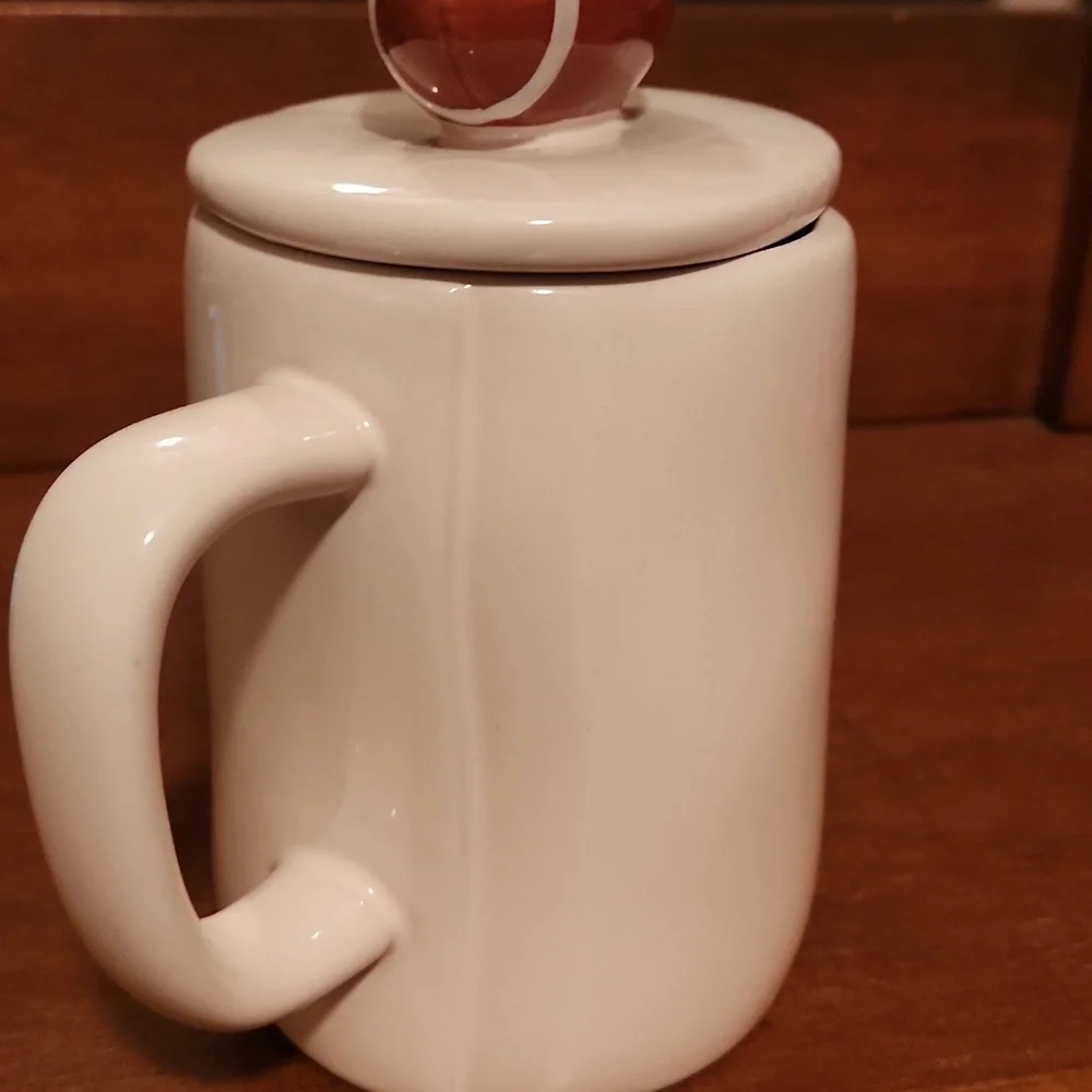Rae Dunn Cream "Game Day" Mug with Brown Football Lid - Picture 7 of 8